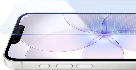 iPhone 17e, ภายนอกด้านหน้าพร้อม Ceramic Shield 2, ภายนอกด้านข้าง, สีขาว, ปุ่ม: ปุ่มแอ็คชั่น, ปุ่มปรับระดับเสียง