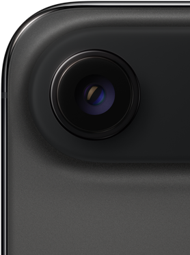 iPhone Air, ภายนอกด้านหลัง, สีดำสเปซแบล็ค, มุมมนด้านบน, ระบบกล้อง Fusion แบบเลนส์เดียว